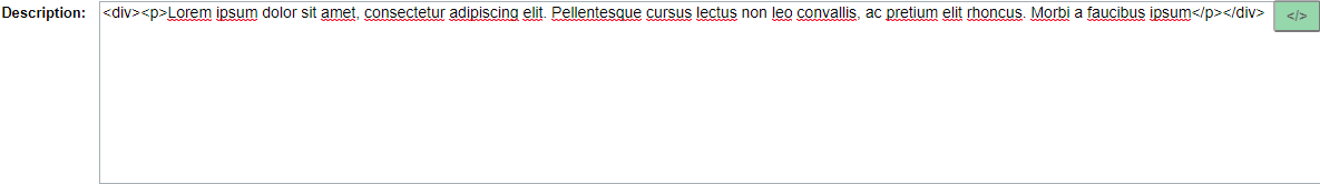 HTML format button