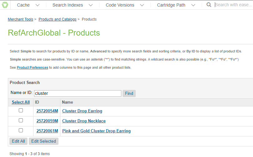 search cluster result